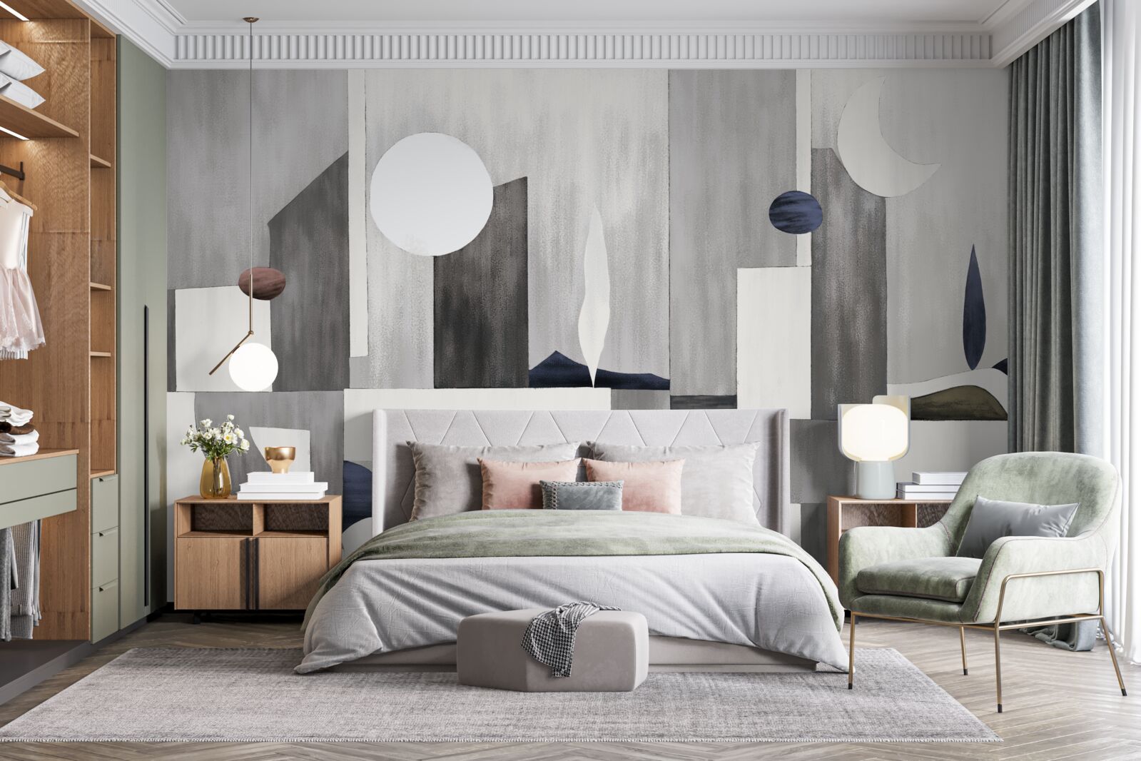 Фотошпалери місто прокидається під висхідним сонцем