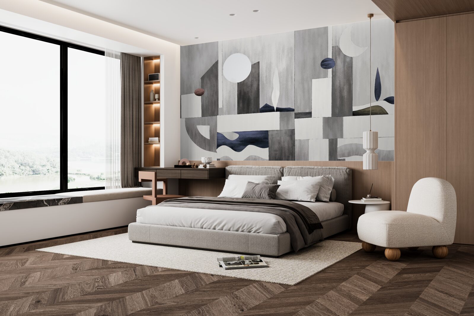 Фотошпалери місто прокидається під висхідним сонцем