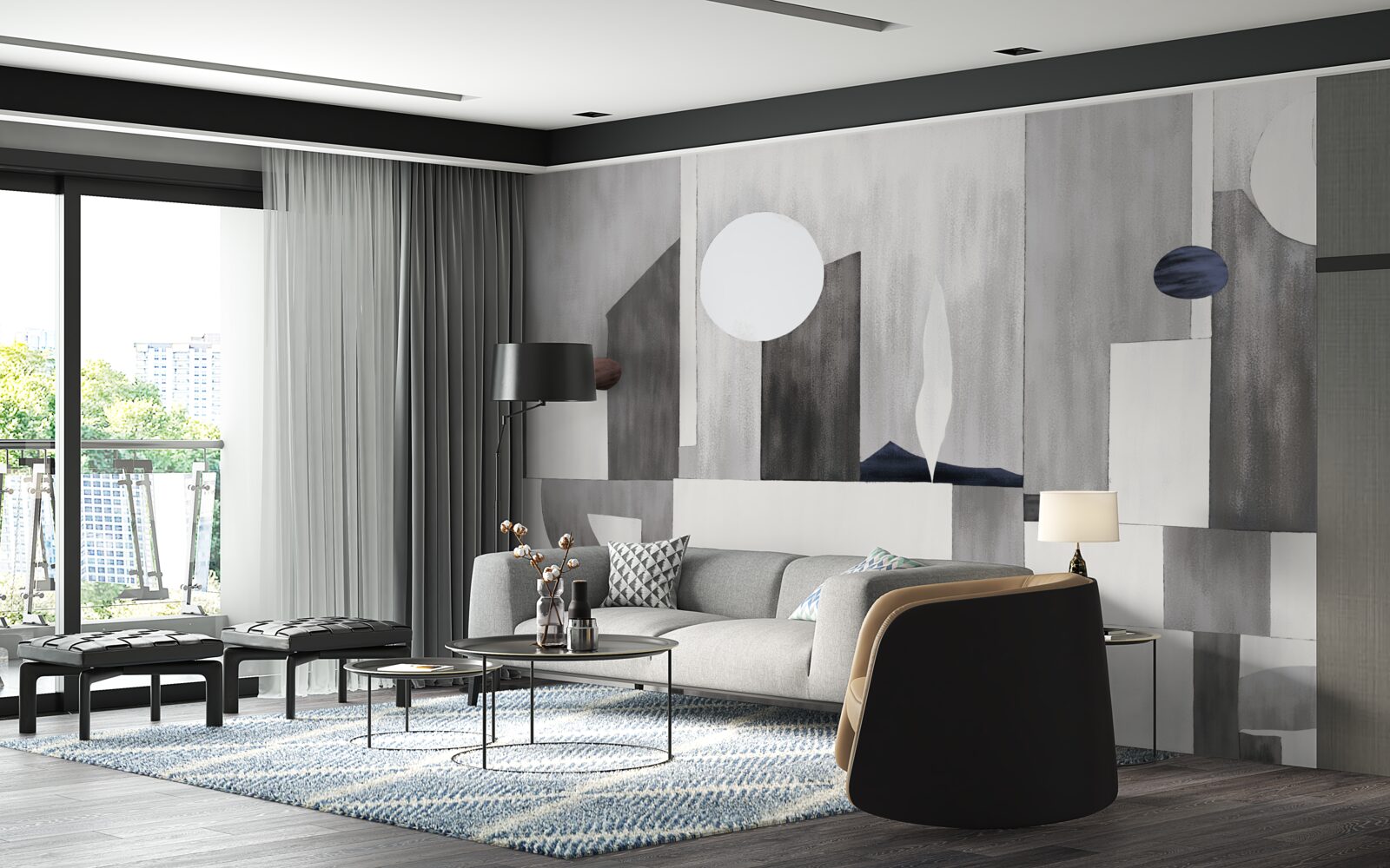 Фотошпалери місто прокидається під висхідним сонцем