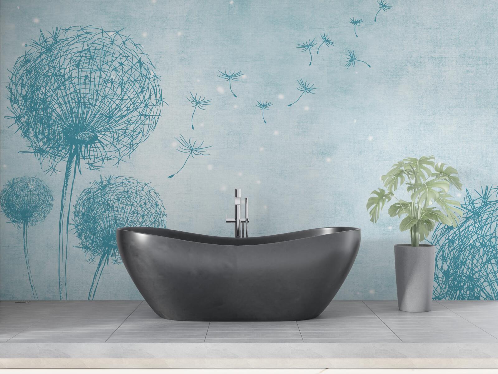 Фотошпалери кульбаби, що літають у небі