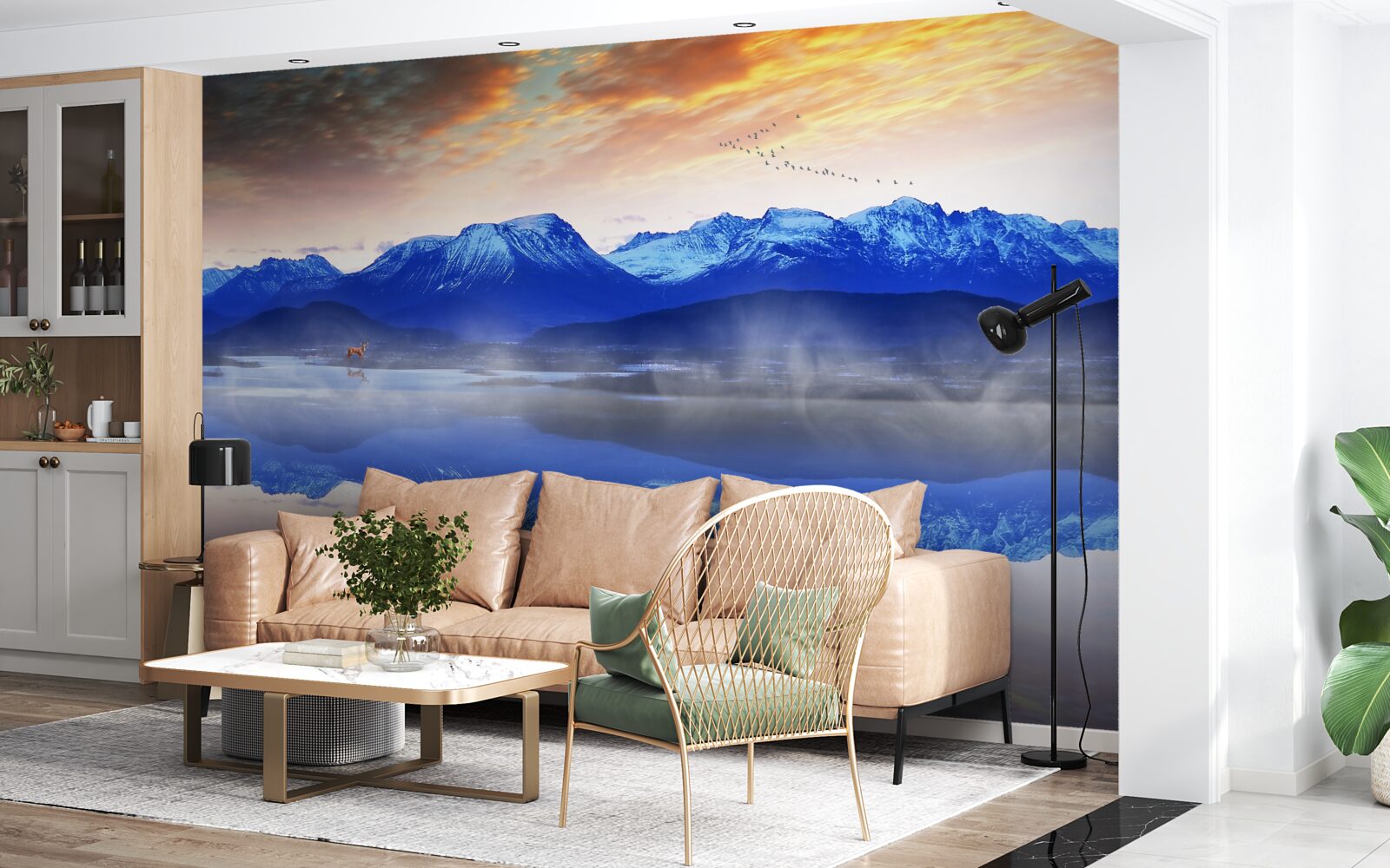 Фотошпалери туманна ковдра над нестабільною поверхнею води