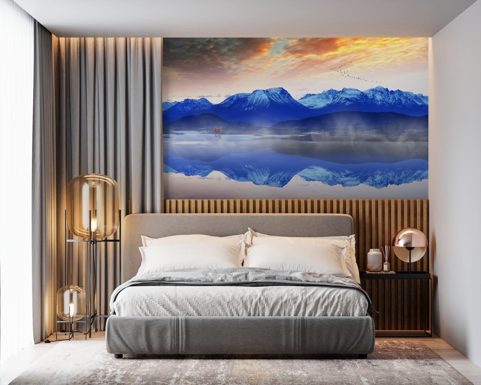 Фотошпалери туманна ковдра над нестабільною поверхнею води