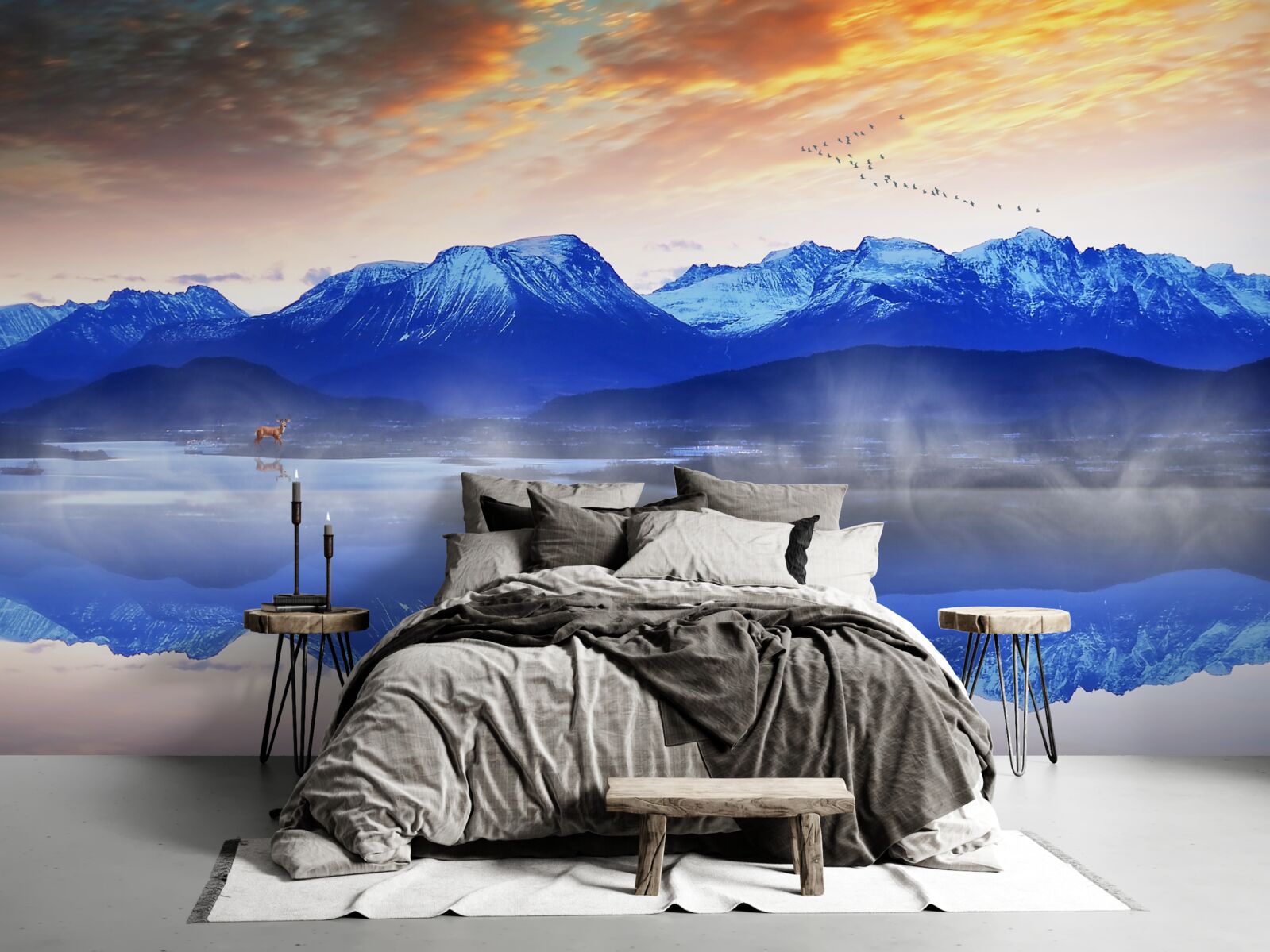 Фотошпалери туманна ковдра над нестабільною поверхнею води