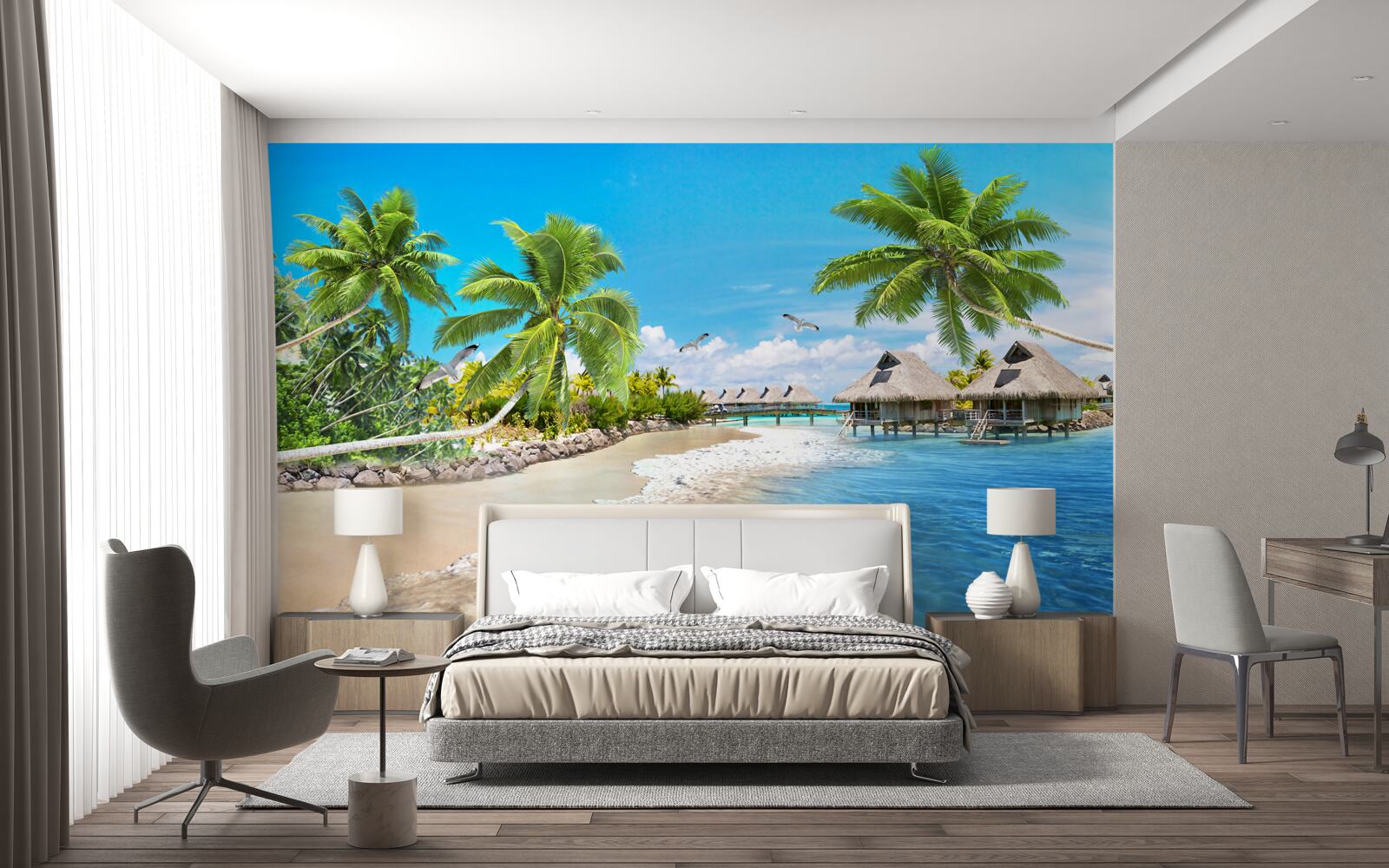 Фотошпалери морські альтанки на воді