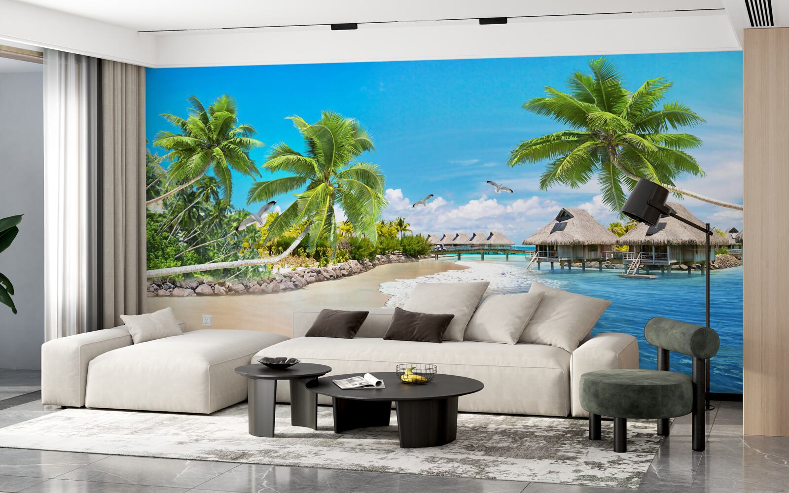 Фотошпалери морські альтанки на воді