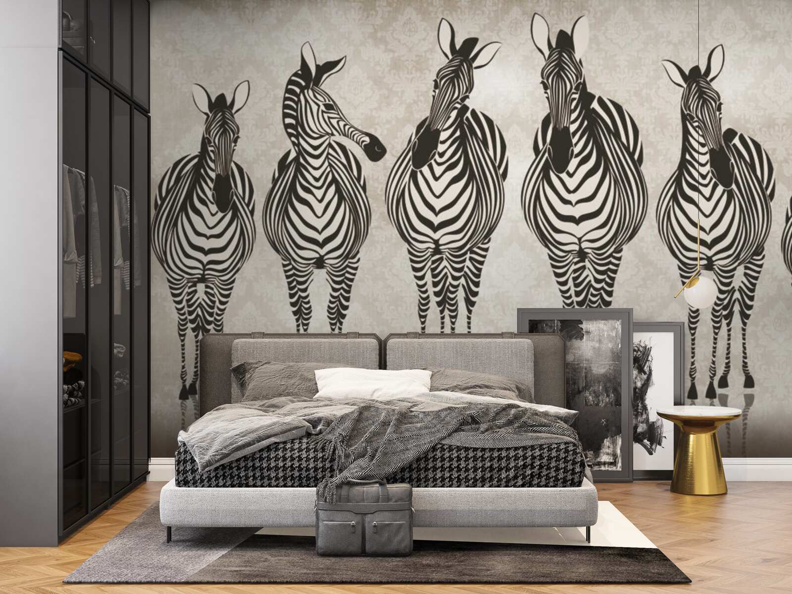 Фотошпалери група зебр прямує до свого притулку