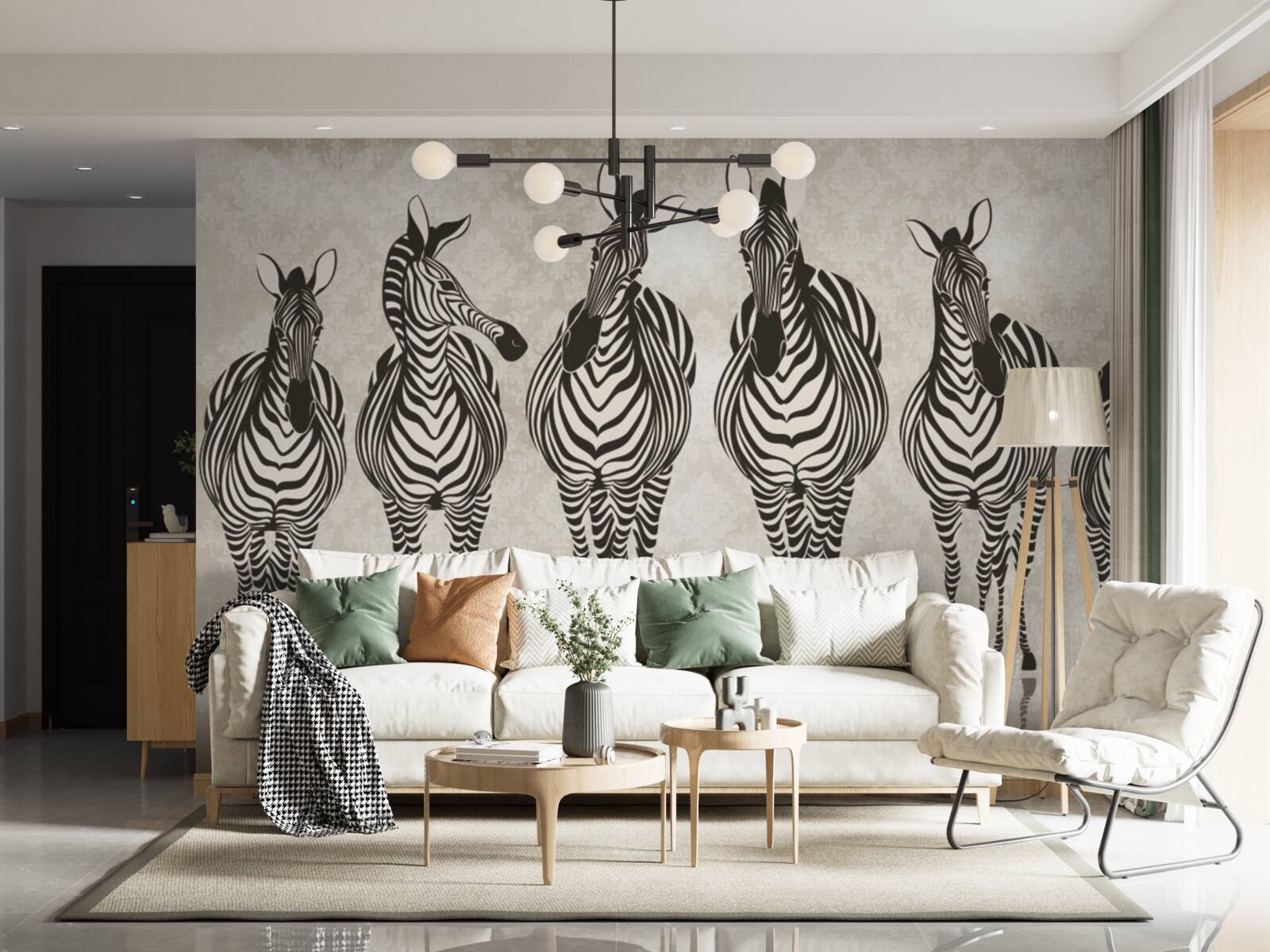 Фотошпалери група зебр прямує до свого притулку