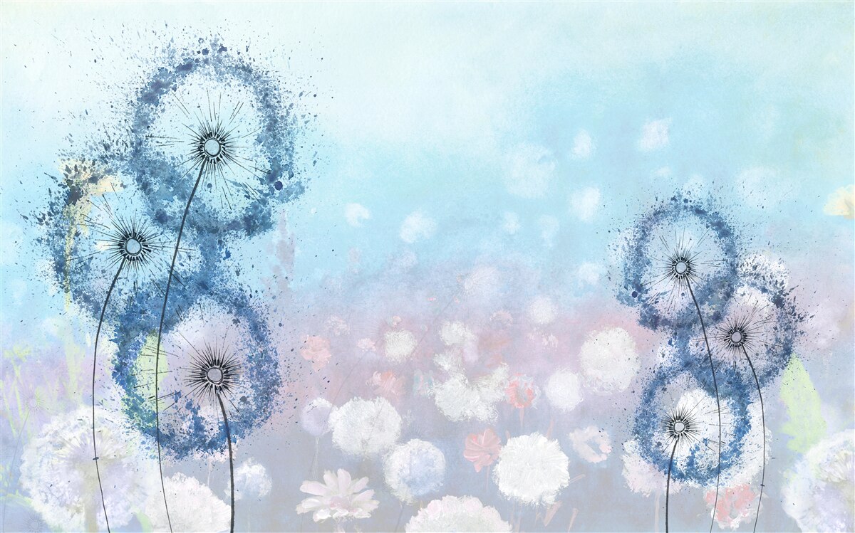 Фотошпалери незвичайні сині квіти