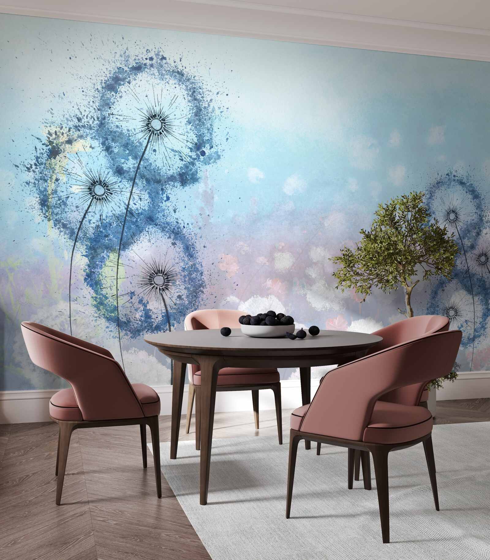 Фотошпалери незвичайні сині квіти