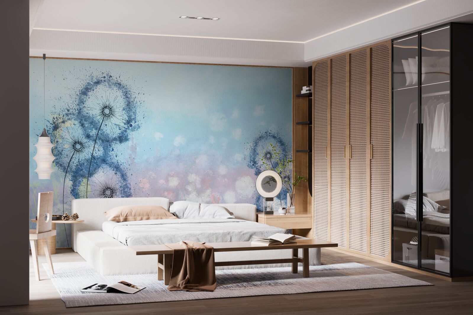 Фотошпалери незвичайні сині квіти