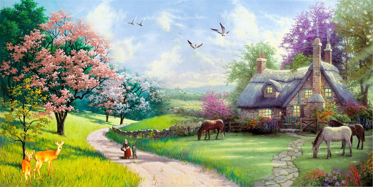 Фотошпалери відокремлений літній будиночок у лісі