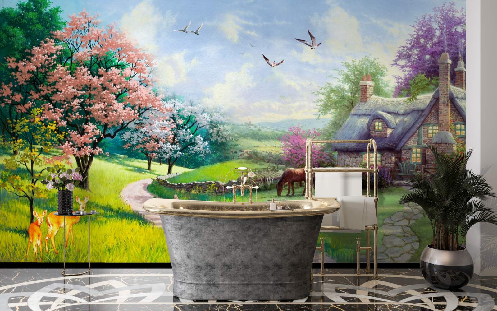 Фотошпалери відокремлений літній будиночок у лісі