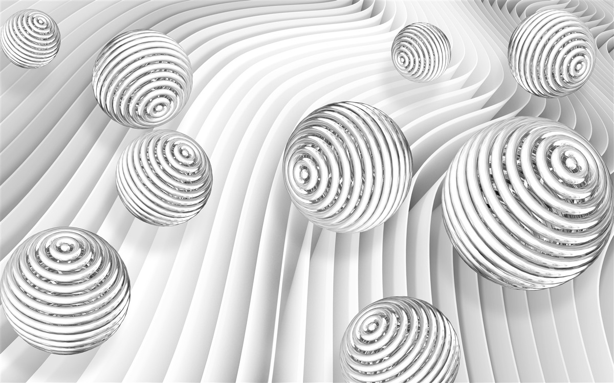 Фотошпалери кульки зі смужками плавно рухаються по поверхні