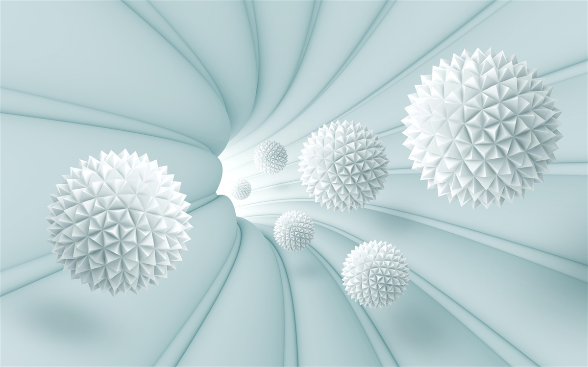 Фотошпалери кульки, що летять через тунель