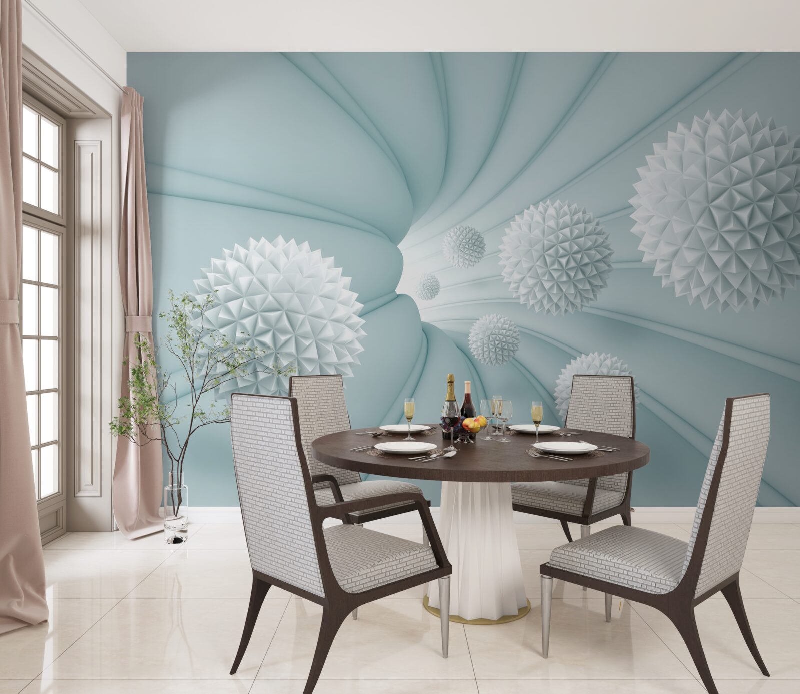 Фотошпалери кульки, що летять через тунель