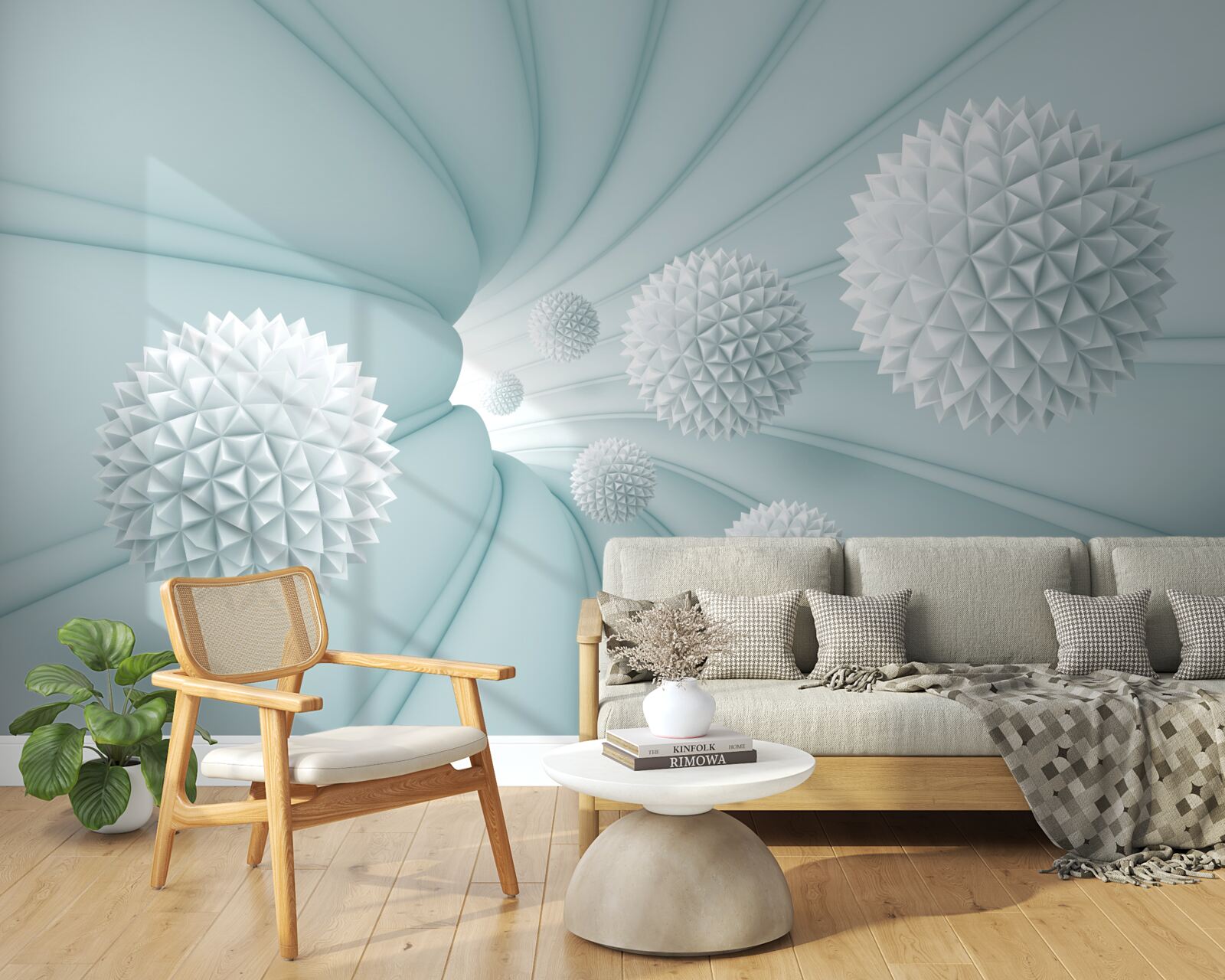 Фотошпалери кульки, що летять через тунель