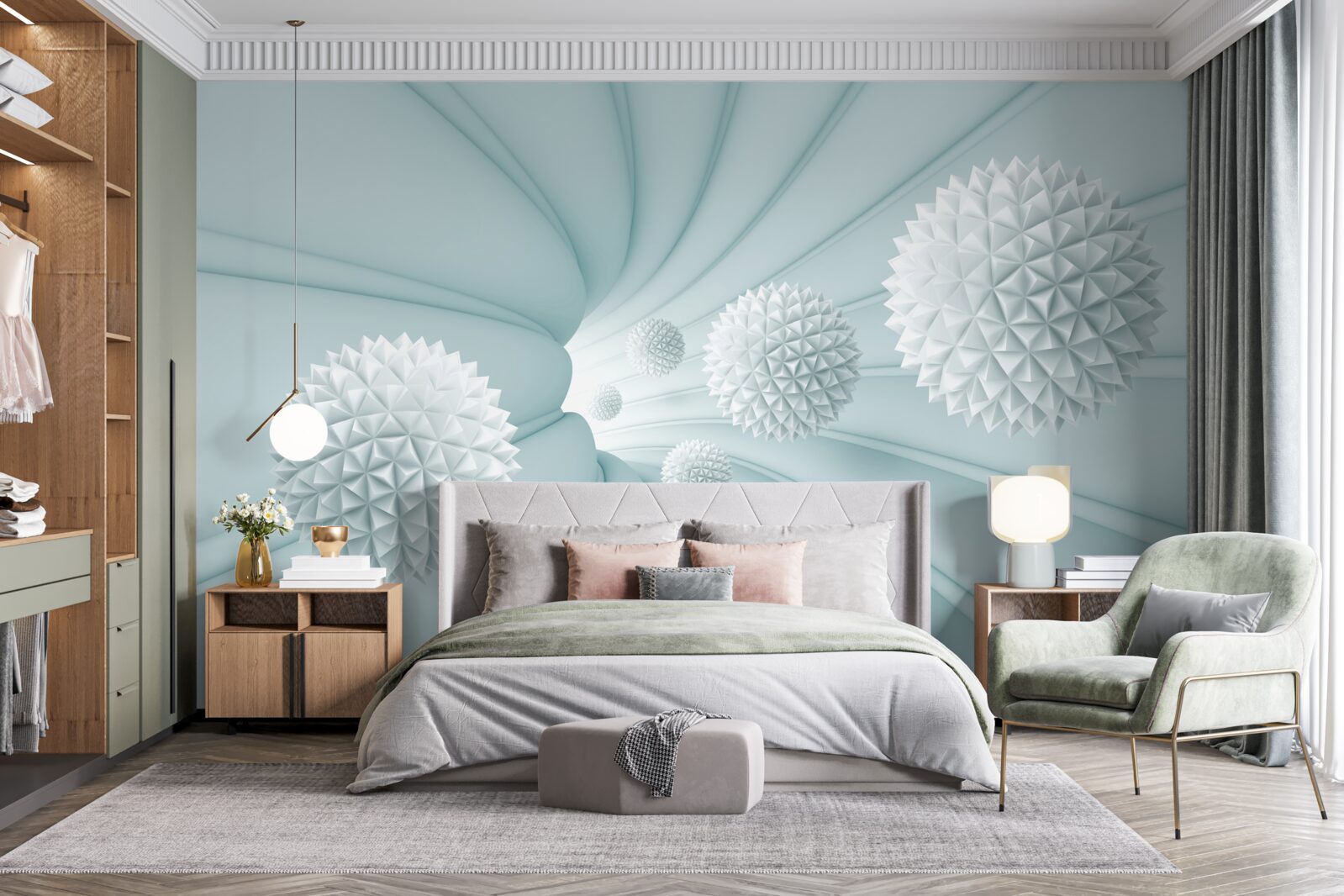 Фотошпалери кульки, що летять через тунель