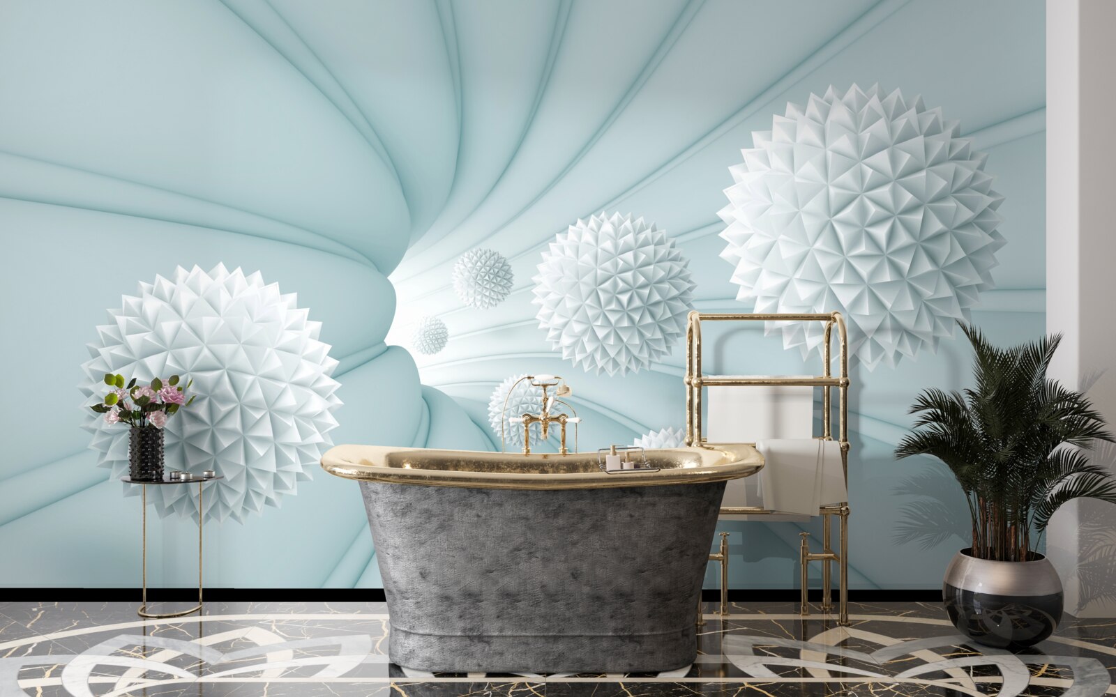 Фотошпалери кульки, що летять через тунель