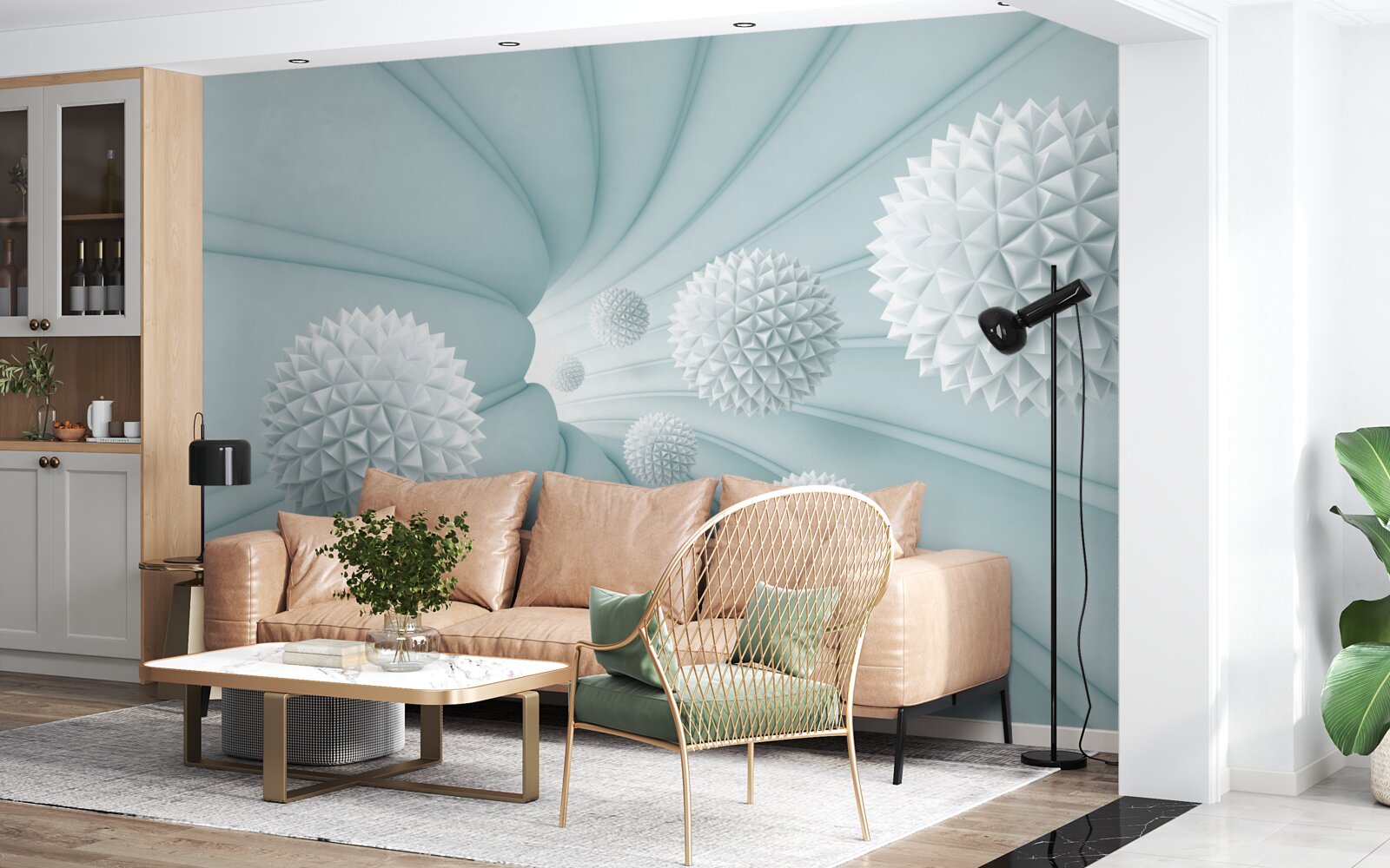 Фотошпалери кульки, що летять через тунель