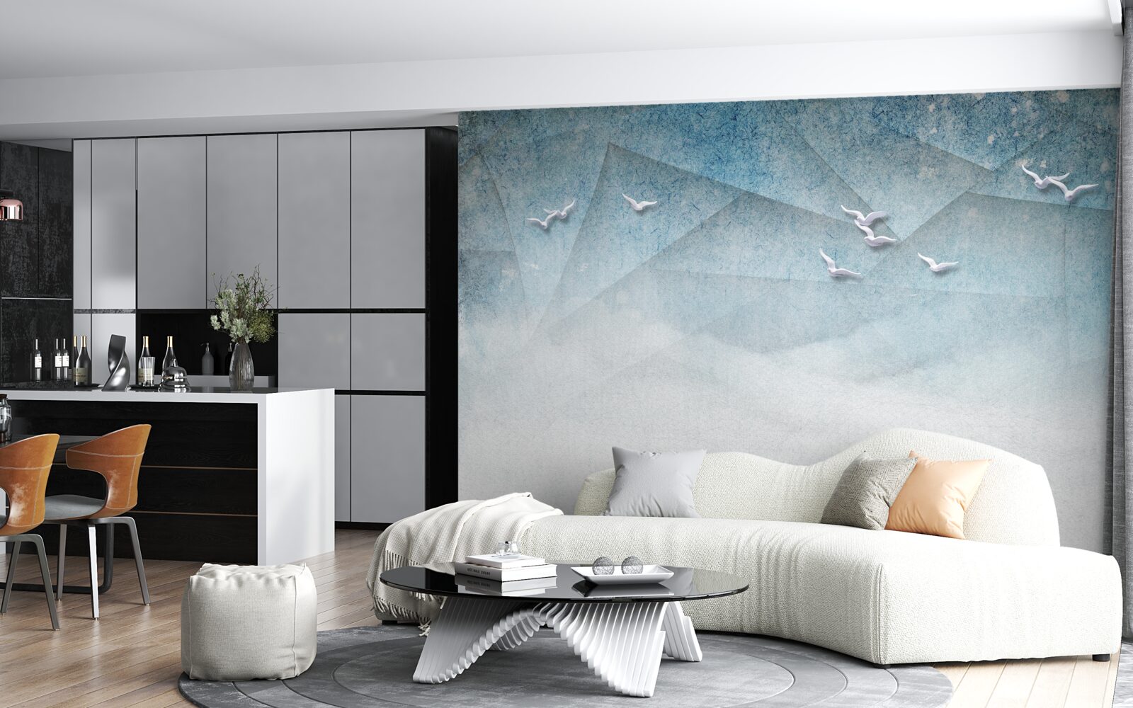 Фотошпалери ставок слугує кущовою зоною для птахів