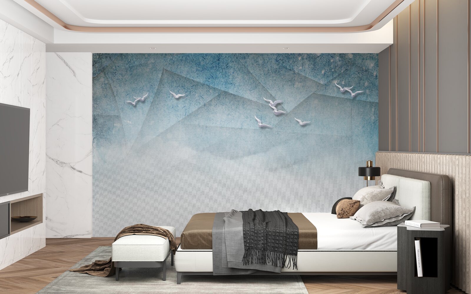 Фотошпалери ставок слугує кущовою зоною для птахів