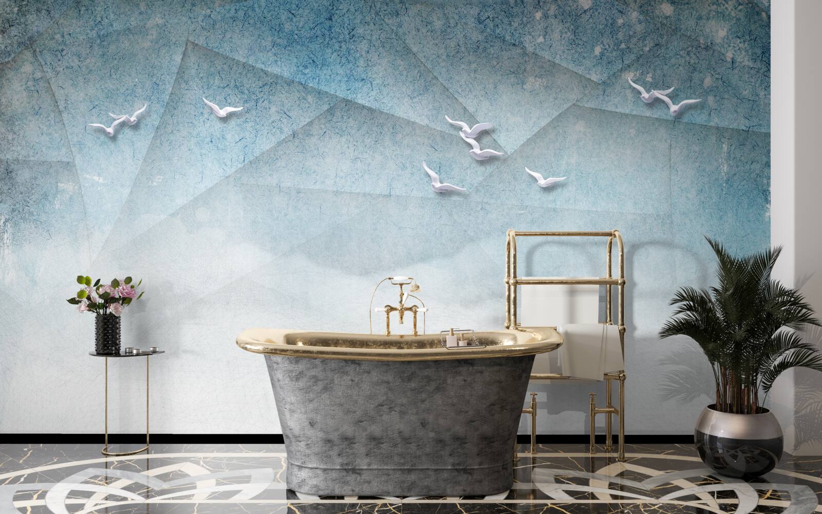 Фотошпалери ставок слугує кущовою зоною для птахів