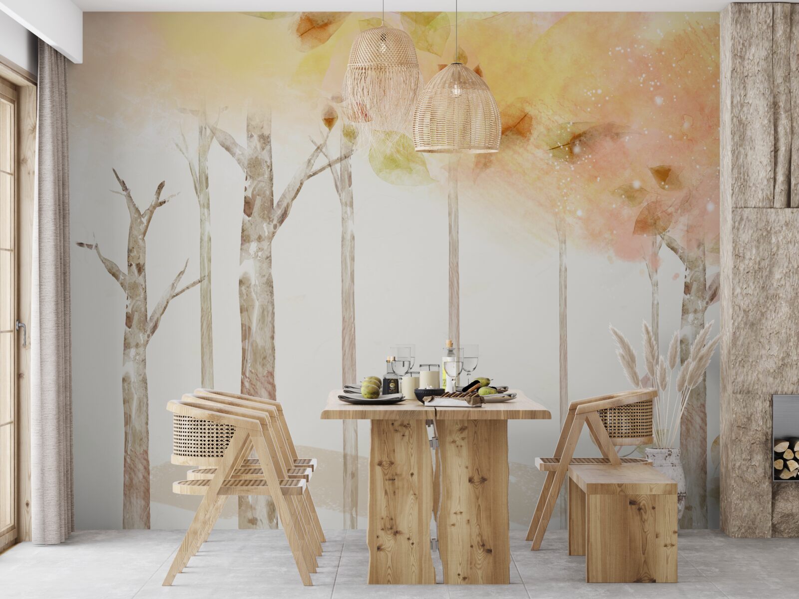 Фотошпалери восени дерева втрачають листя