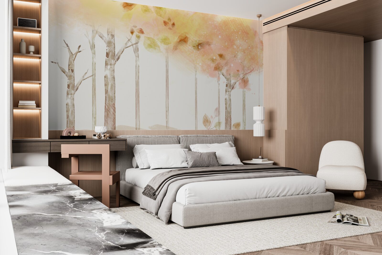 Фотошпалери восени дерева втрачають листя