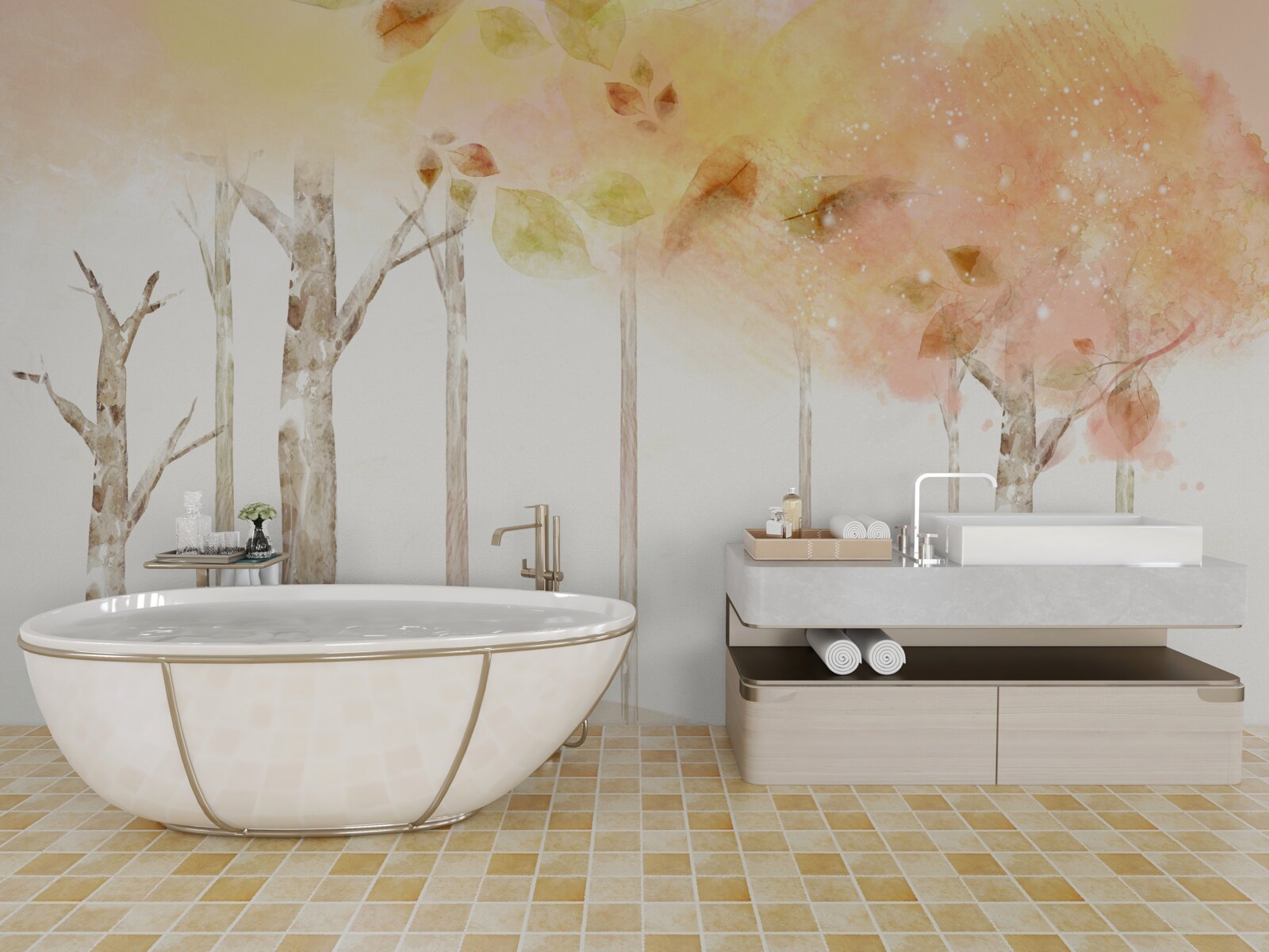 Фотошпалери восени дерева втрачають листя