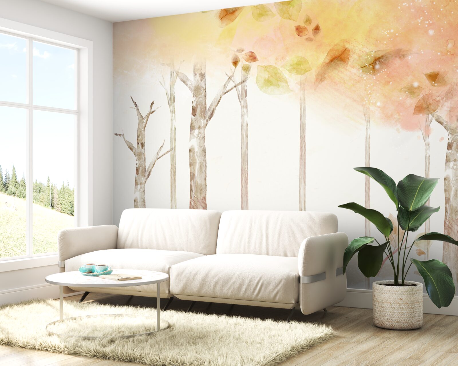 Фотошпалери восени дерева втрачають листя