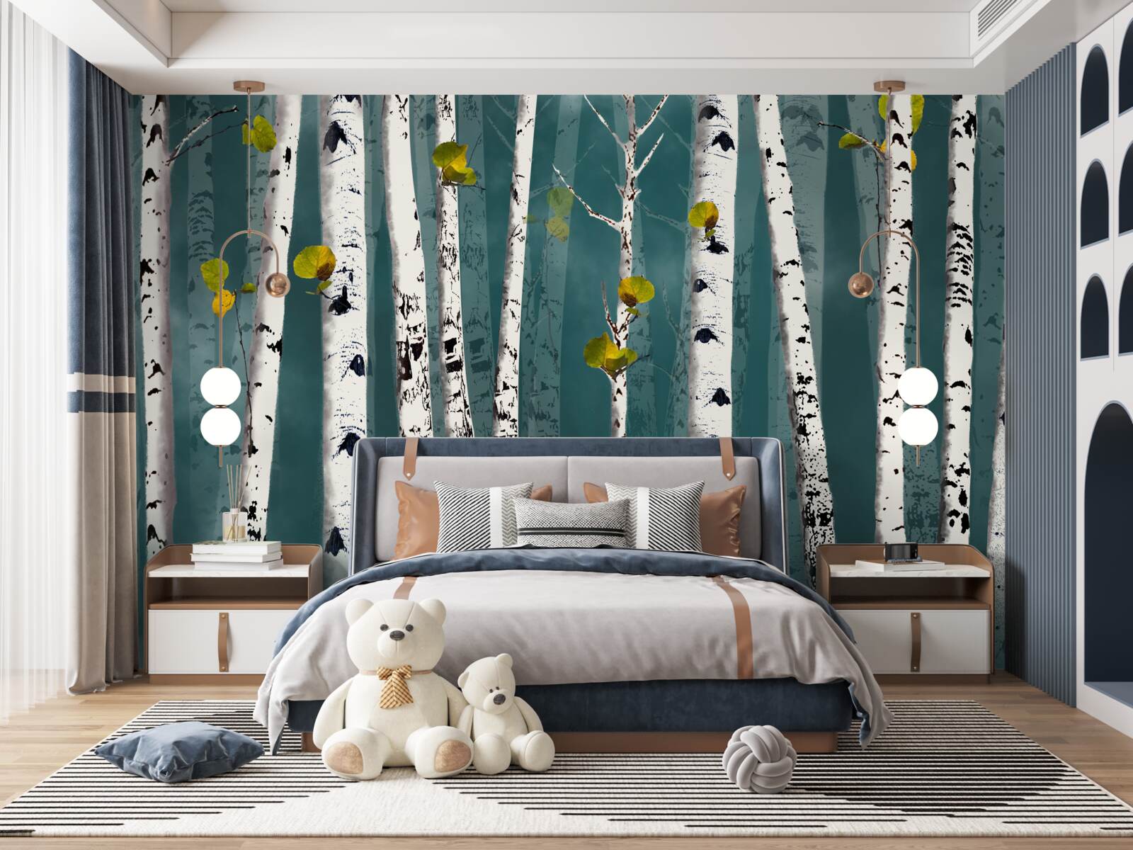 Фотошпалери берези були оповиті туманною пеленою