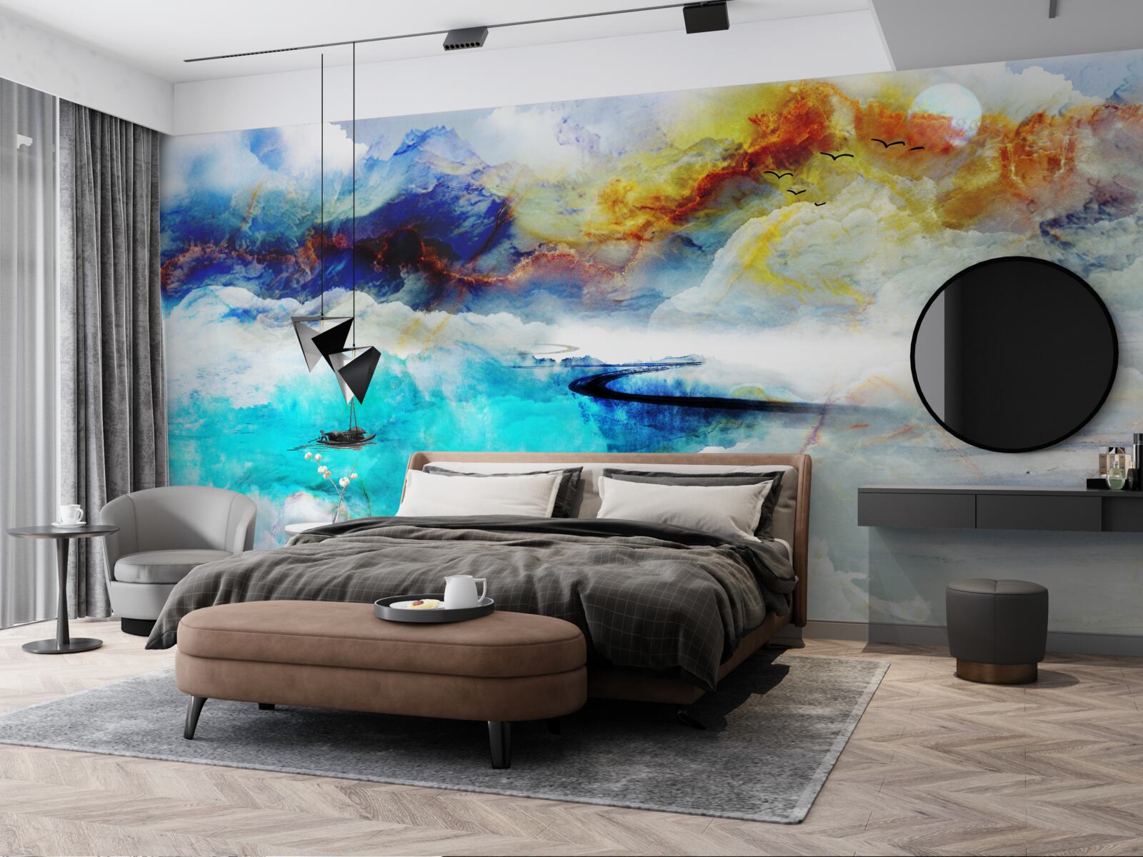 Фотошпалери берег блакитного моря під час шторму