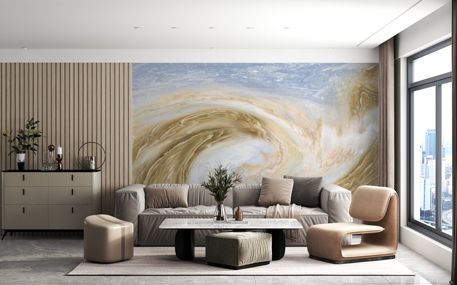 Фотошпалери контакт між двома циклонами