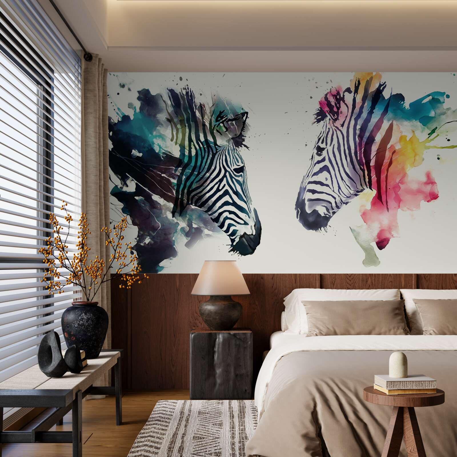 Фотошпалери дві візуально чіткі зебри