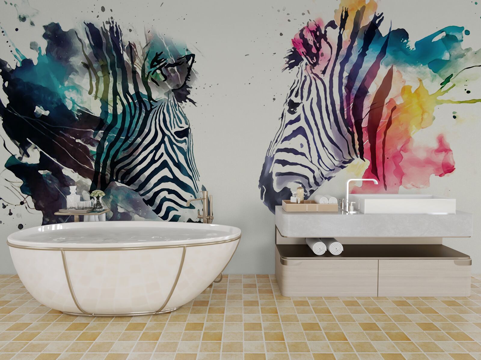 Фотошпалери дві візуально чіткі зебри