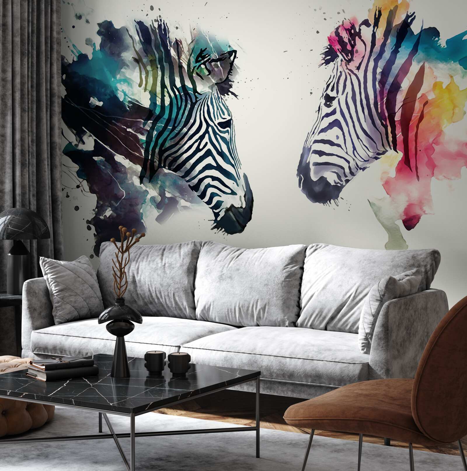 Фотошпалери дві візуально чіткі зебри