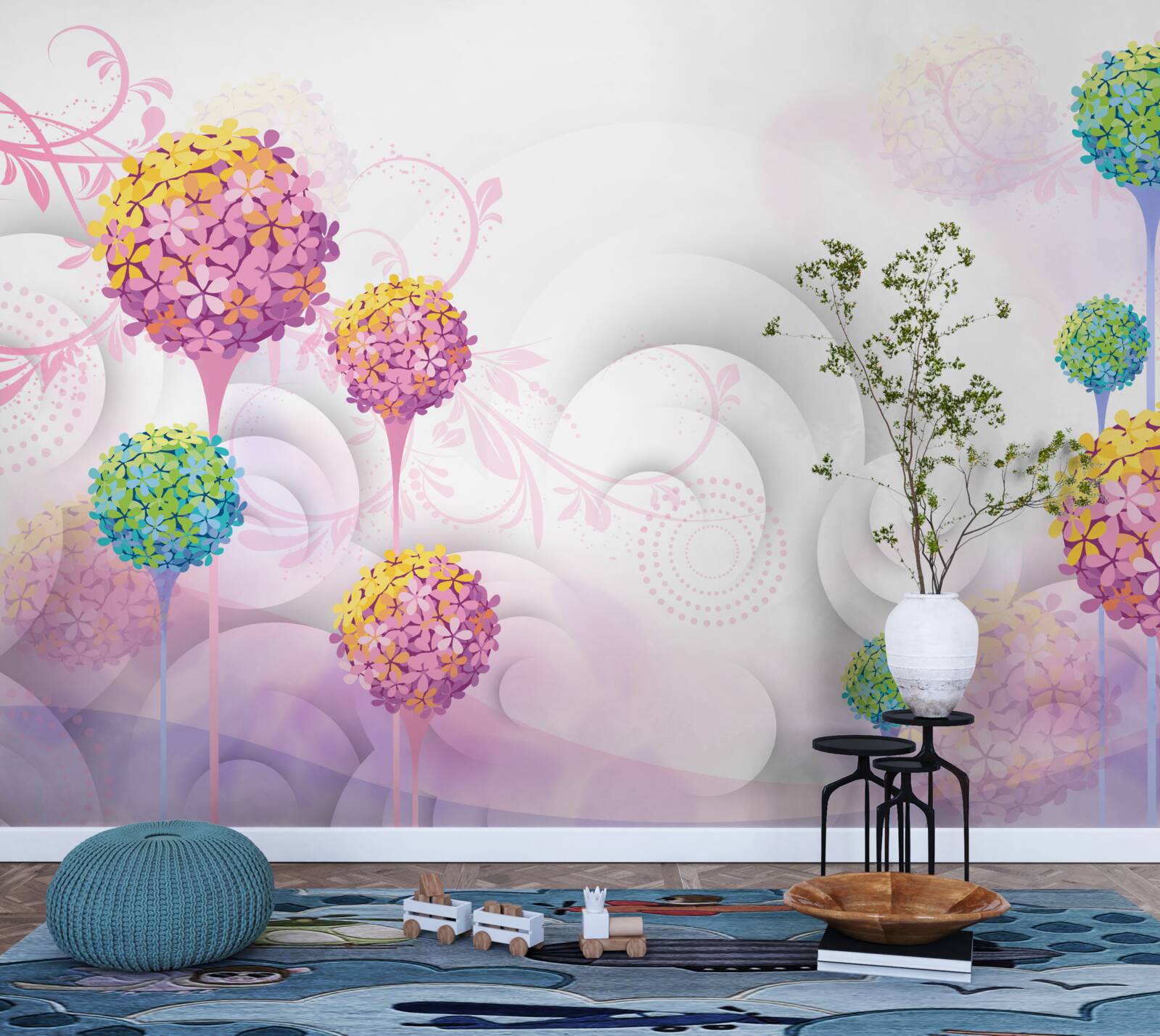 Фотошпалери кульбаби в абстрактних кольорах