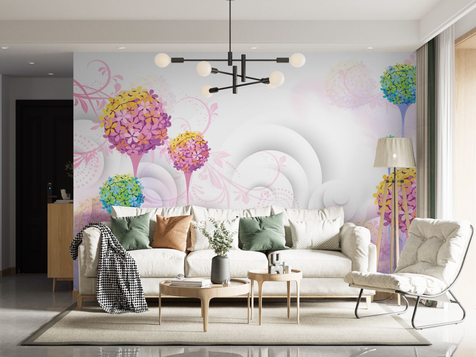 Фотошпалери кульбаби в абстрактних кольорах