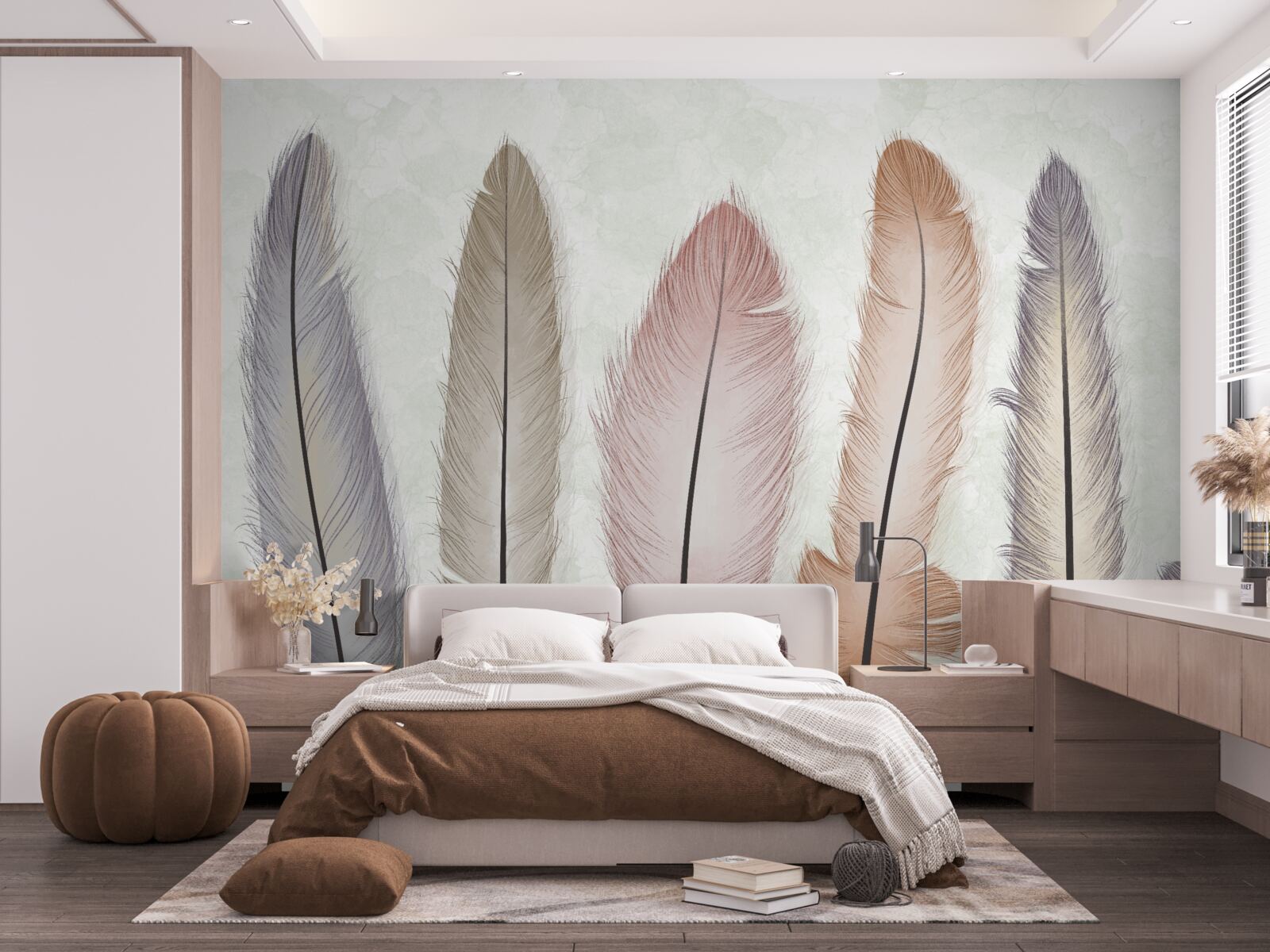 Фотошпалери розкішне пастельне пір'я має значну довжину