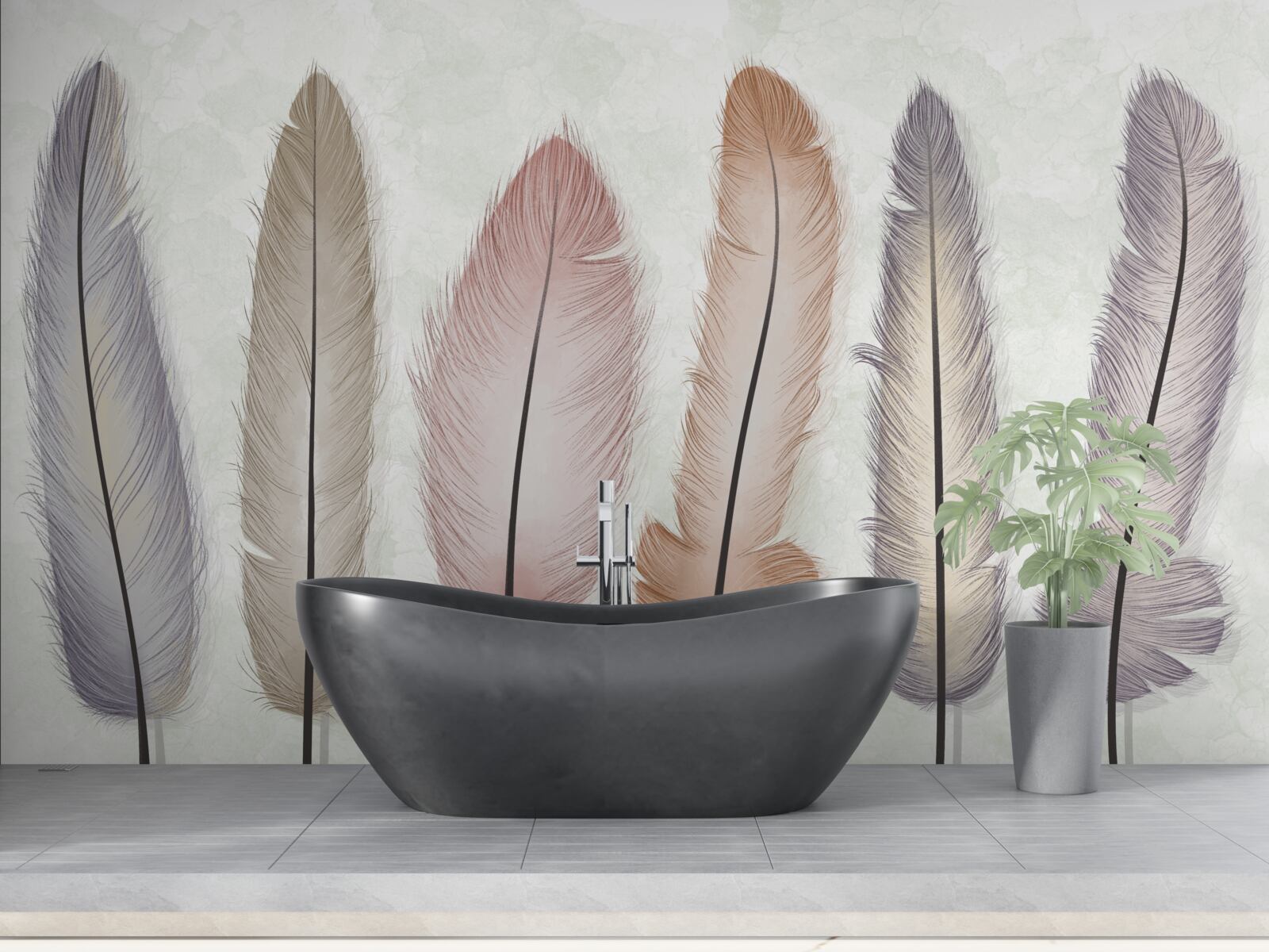 Фотошпалери розкішне пастельне пір'я має значну довжину