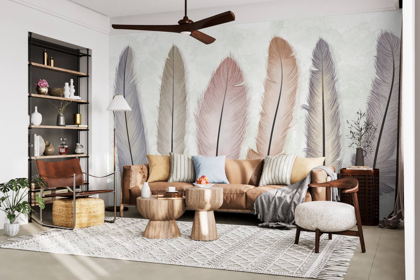 Фотошпалери розкішне пастельне пір'я має значну довжину