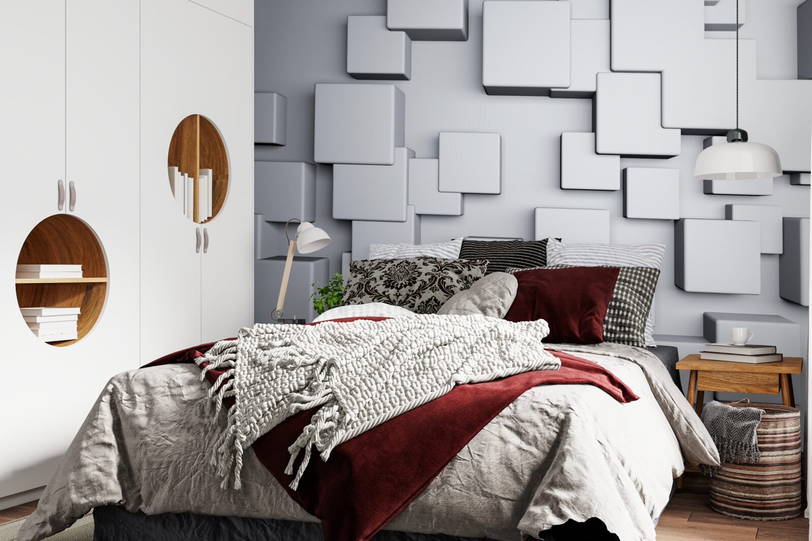 Фотошпалери великі сірі прямокутні форми