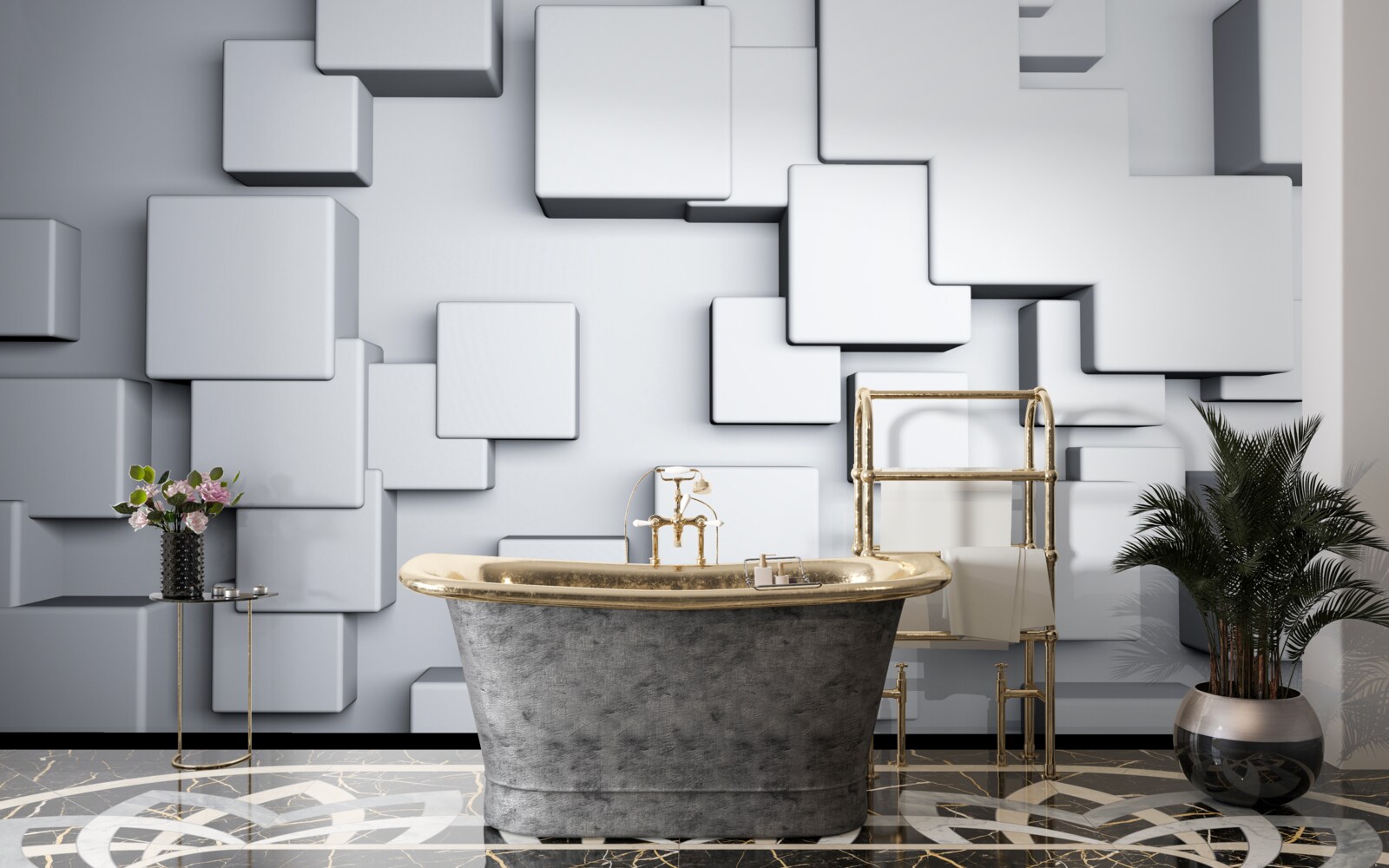 Фотошпалери великі сірі прямокутні форми