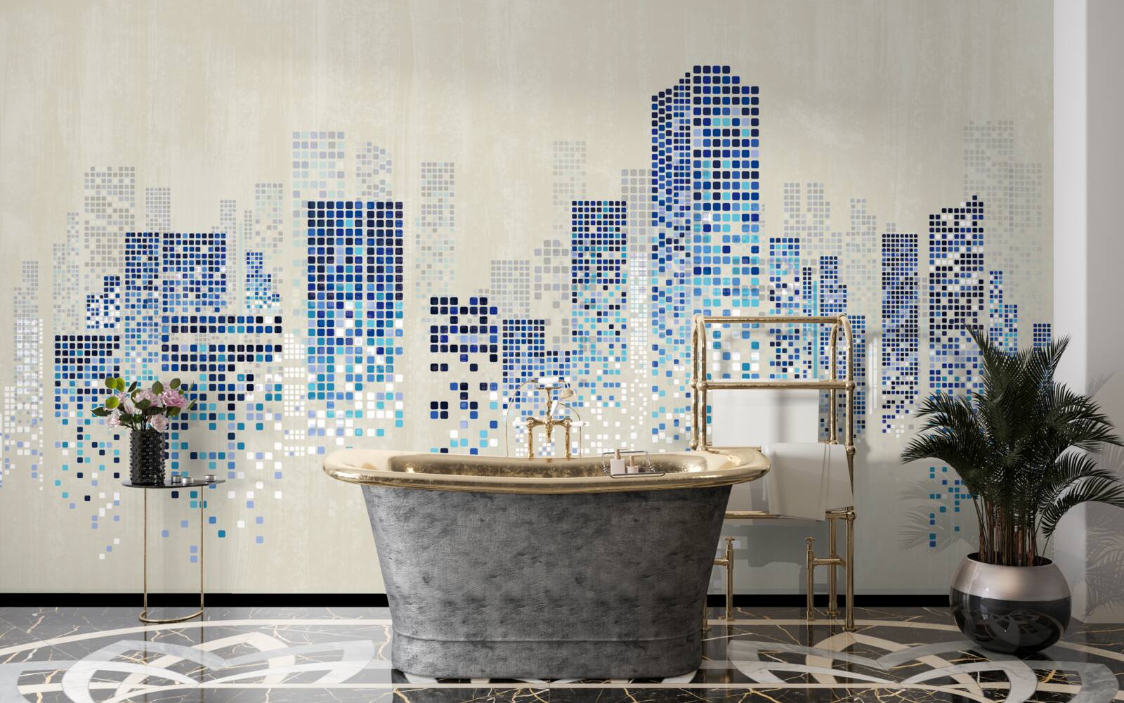 Фотошпалери сучасні будівлі з перфорацією