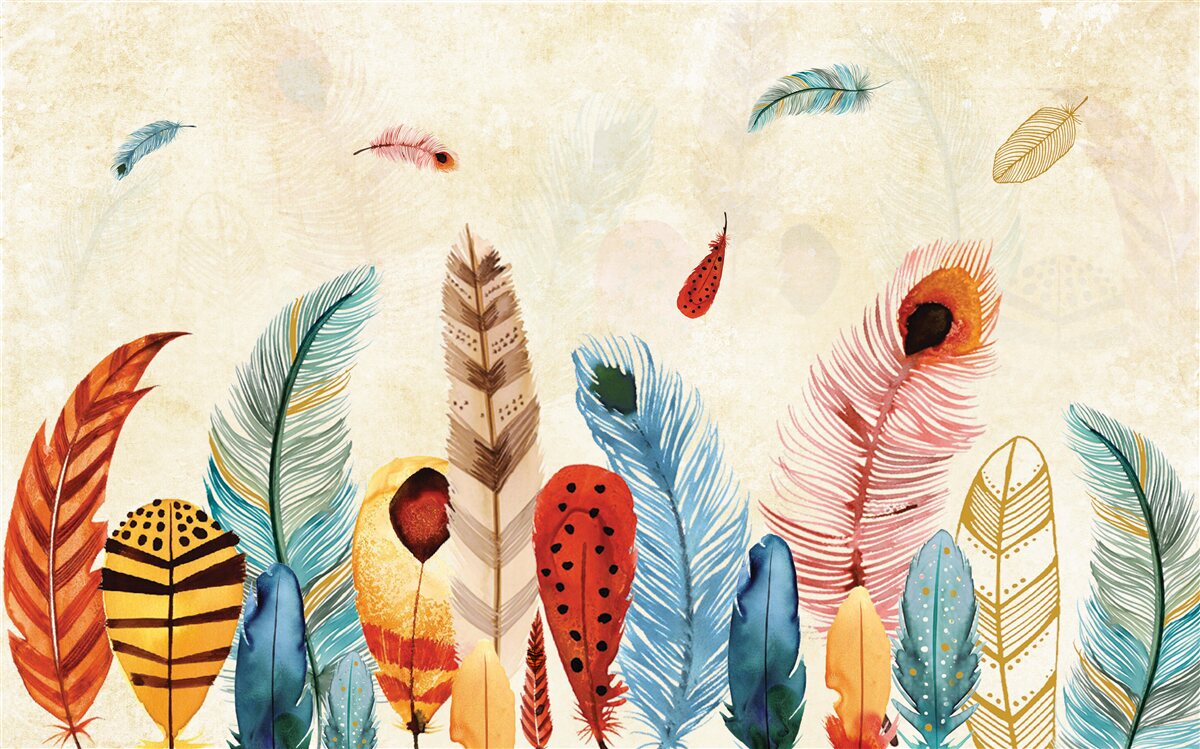 Фотошпалери племінне декоративне пір'я