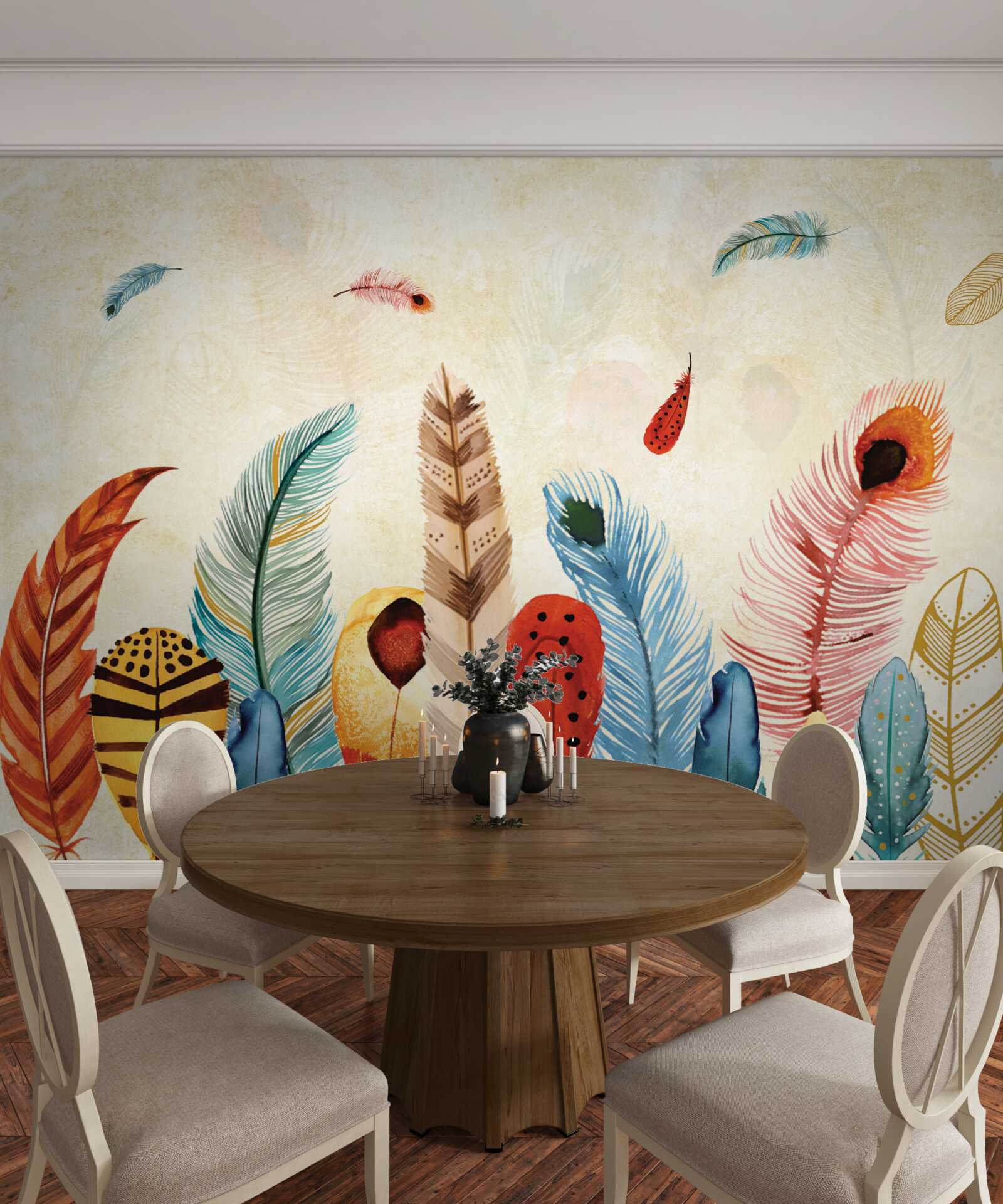 Фотошпалери племінне декоративне пір'я