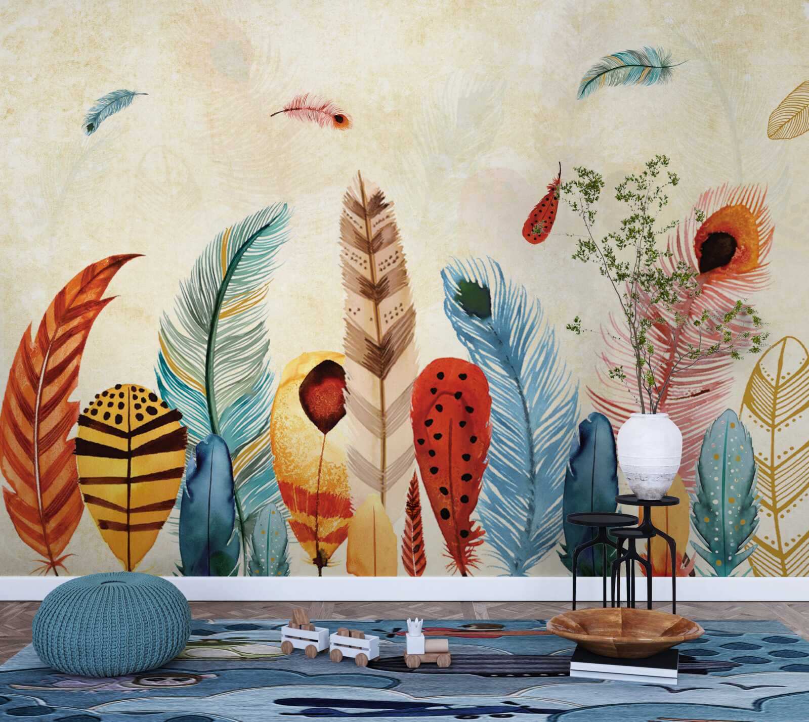 Фотошпалери племінне декоративне пір'я