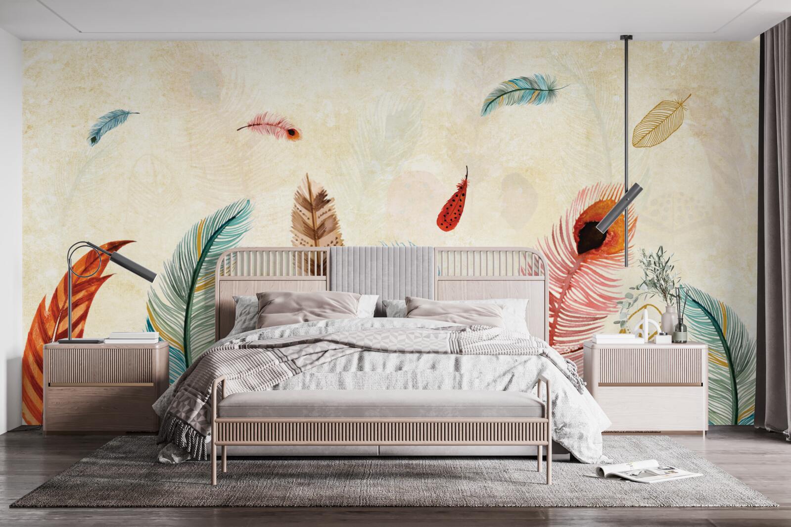 Фотошпалери племінне декоративне пір'я