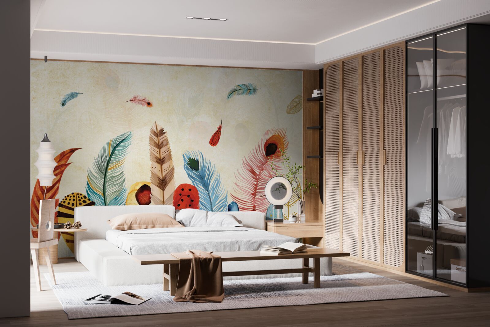 Фотошпалери племінне декоративне пір'я