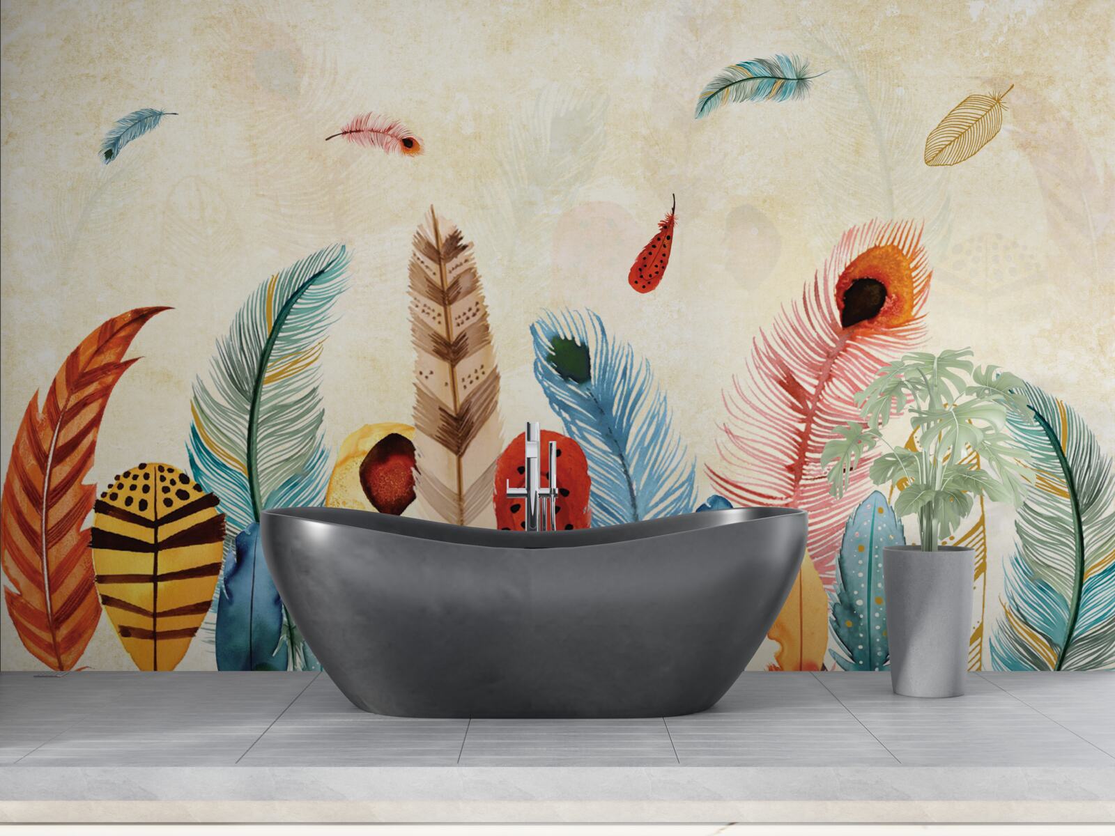 Фотошпалери племінне декоративне пір'я